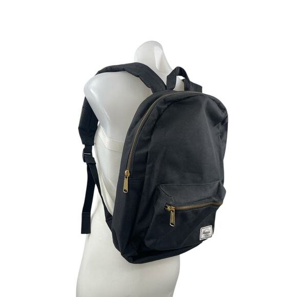 Herschel Settlement Unisex Black Travel School Zipper Pocket Adjustable Backpack